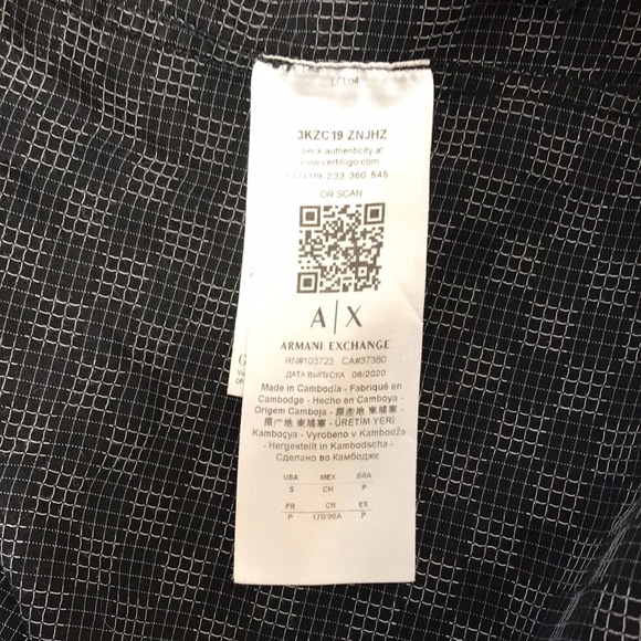 Armani Exchange black long sleeve button down Small mens dress shirt - Picture 6 of 6
